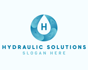 Aqua Water Droplet Plumbing logo design