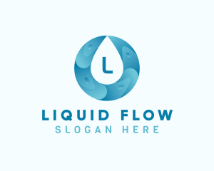 Aqua Water Droplet Plumbing logo design