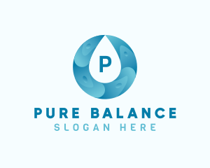 Aqua Water Droplet Plumbing logo design