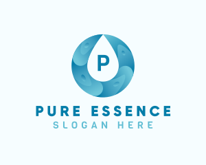 Aqua Water Droplet Plumbing logo design