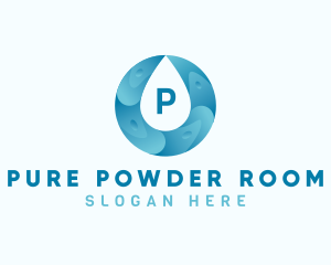 Aqua Water Droplet Plumbing logo design