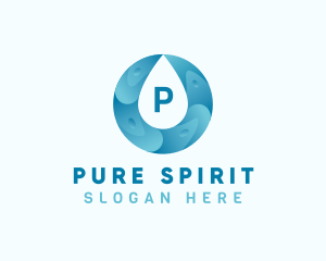 Aqua Water Droplet Plumbing logo design