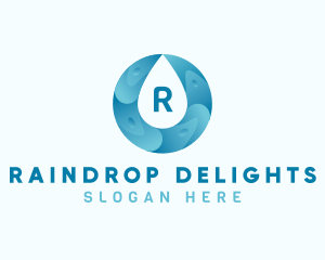 Aqua Water Droplet Plumbing logo design