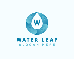 Aqua Water Droplet Plumbing logo design