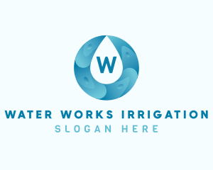 Aqua Water Droplet Plumbing logo design