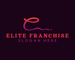 Cursive Signature Letter E logo design