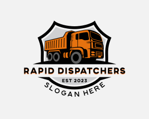 Dump Truck Dispatch Shield logo design