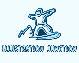 Blue Snowboarding Snowboarder logo