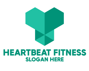 Green Geometric Heart  logo