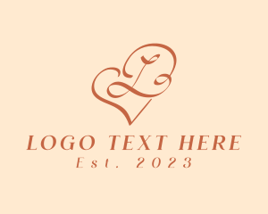 Compassion - Orange Wellness Heart Letter L logo design