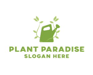 Watering Can Plant Garden logo design