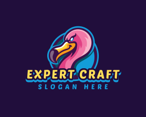 Flamingo Gaming Bird logo design