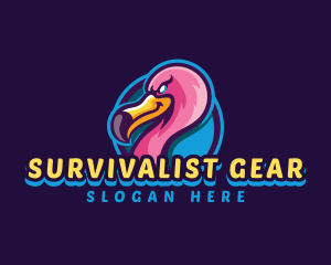 Flamingo Gaming Bird logo design