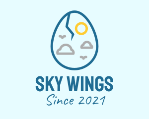 Sky Cracked Egg logo design