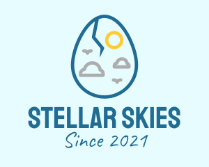 Sky Cracked Egg logo design