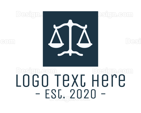 Legal Attorney Scales Square Logo