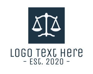 Legal Attorney Scales Square logo design