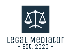 Legal Attorney Scales Square logo design