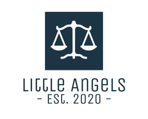 Legal Attorney Scales Square logo design