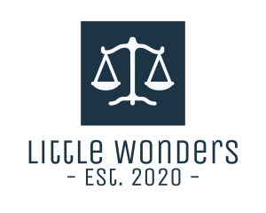 Legal Attorney Scales Square logo design