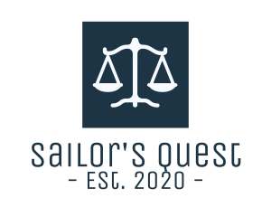 Legal Attorney Scales Square logo design