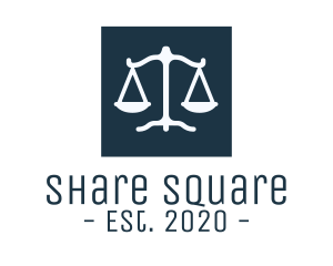 Legal Attorney Scales Square logo design