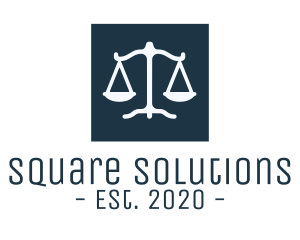 Legal Attorney Scales Square logo design