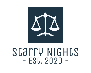 Legal Attorney Scales Square logo design