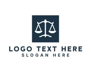 Legal Attorney Scales Square Logo