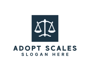 Legal Attorney Scales Square logo design