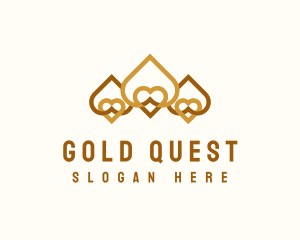 Gold Crown Heart logo design