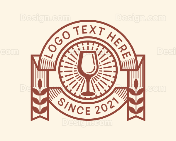 Wine Beverage Badge Logo