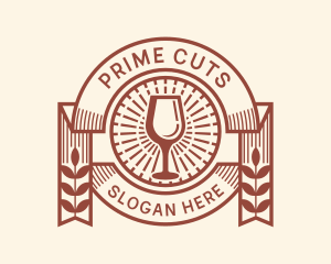 Wine Beverage Badge Logo