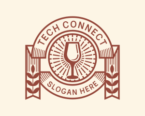 Wine Beverage Badge Logo