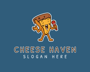 Singing Karaoke Pizza logo design