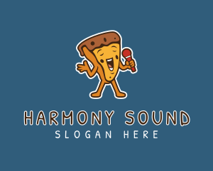 Singing Karaoke Pizza logo design