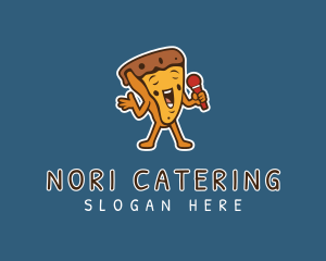 Singing Karaoke Pizza logo design