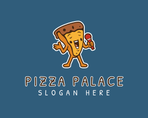 Singing Karaoke Pizza logo design