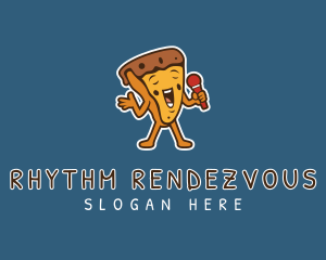 Singing Karaoke Pizza logo design