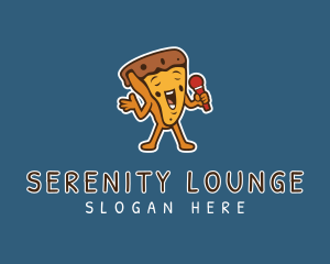 Singing Karaoke Pizza logo design