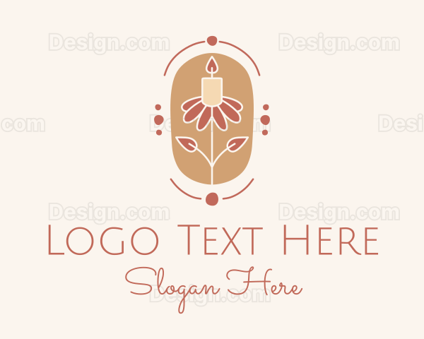 Flower Candle Badge Logo