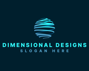 3D Globe Sphere logo design