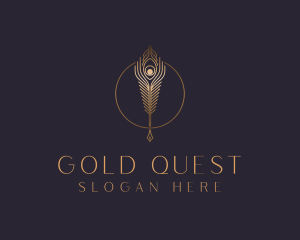 Premium Gold Quill logo design