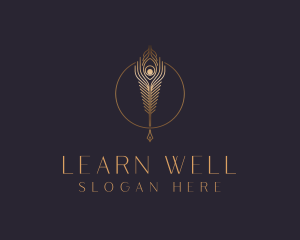 Premium Gold Quill logo design