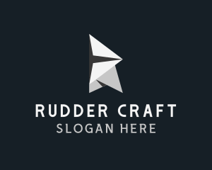 Paper Airplane Origami Letter R logo design