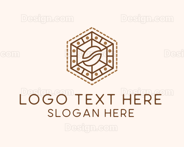 Hexagonal Coffee Bean Logo