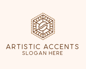 Hexagonal Coffee Bean logo design