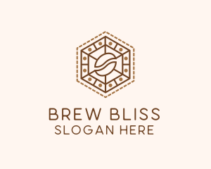 Hexagonal Coffee Bean logo