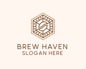 Hexagonal Coffee Bean logo