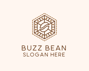 Hexagonal Coffee Bean logo